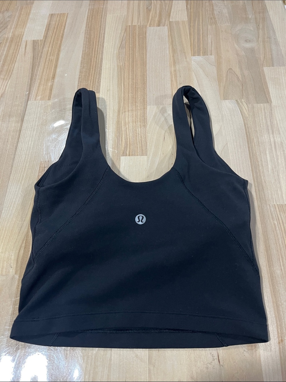 lululemon athletica Black V-Neck Cropped Sports Tank